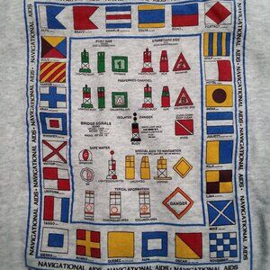 Vintage 90s Nautical Navigational Aids Crewneck Sweatshirt